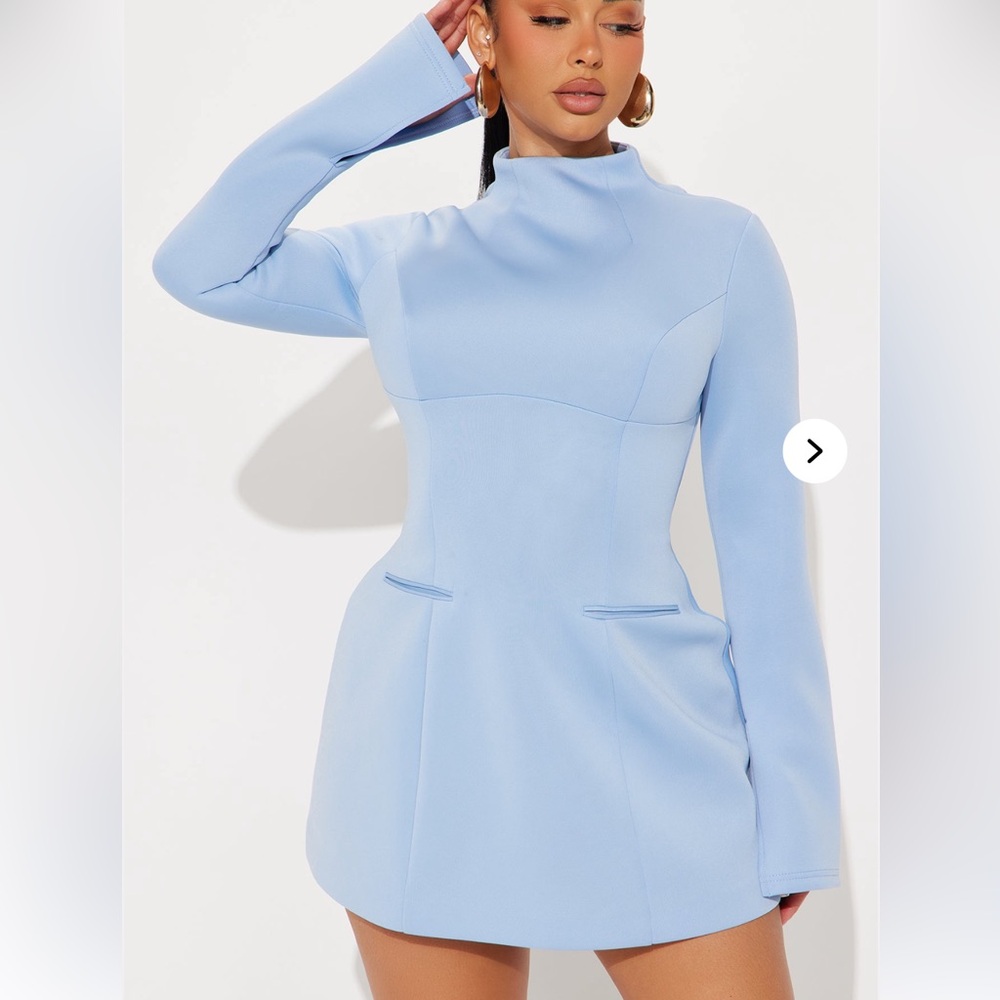 Ice blue mini dress